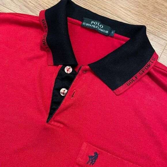 Vintage US Open Polo Team Club Red Long Sleeve Shirt - M - Picture 5 of 8